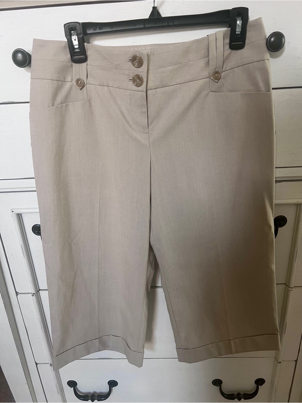Dress Capri pants with Spare Buttons